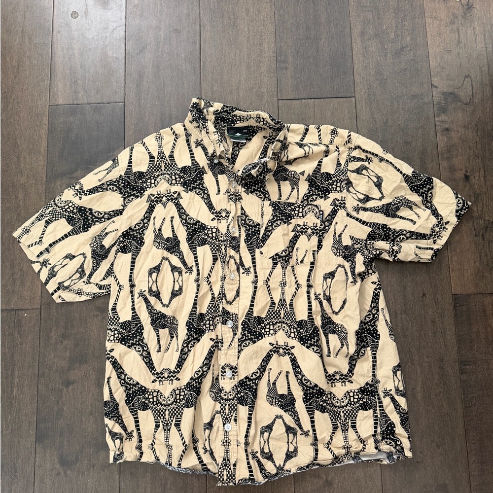 LRG Lifted Research Group Giraffe Print Matching Set Shirt + Shorts Size L